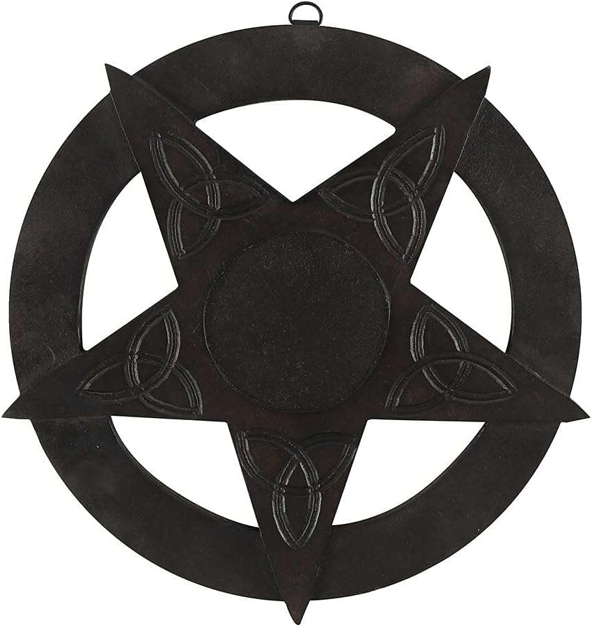 Black Wood Pentagram Wall Decor