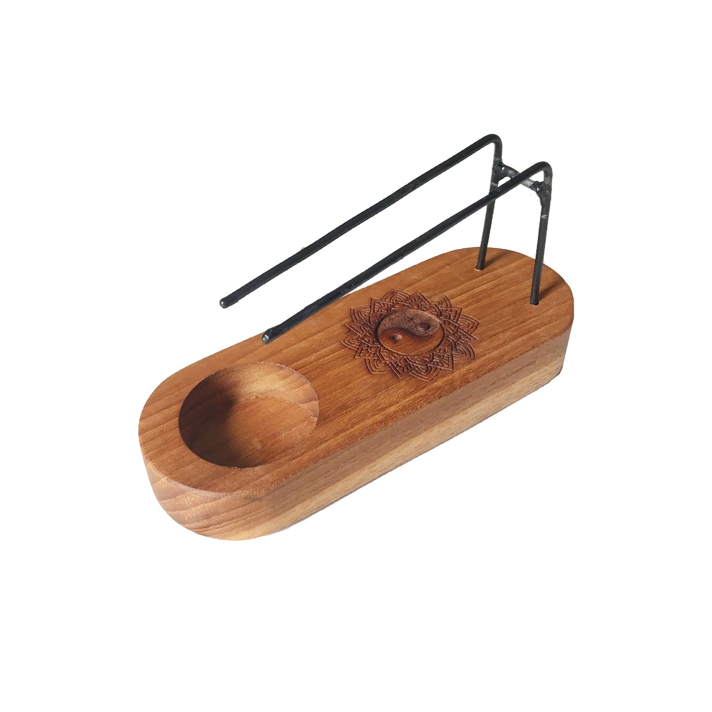 Beautifully handcrafted Teak Wood Palo Santo Heater featuring the iconic Ying Yang symbol. Made from sustainably sourced teak wood in Indonesia, iadding a touch of harmony and spiritual elegance to any setting.