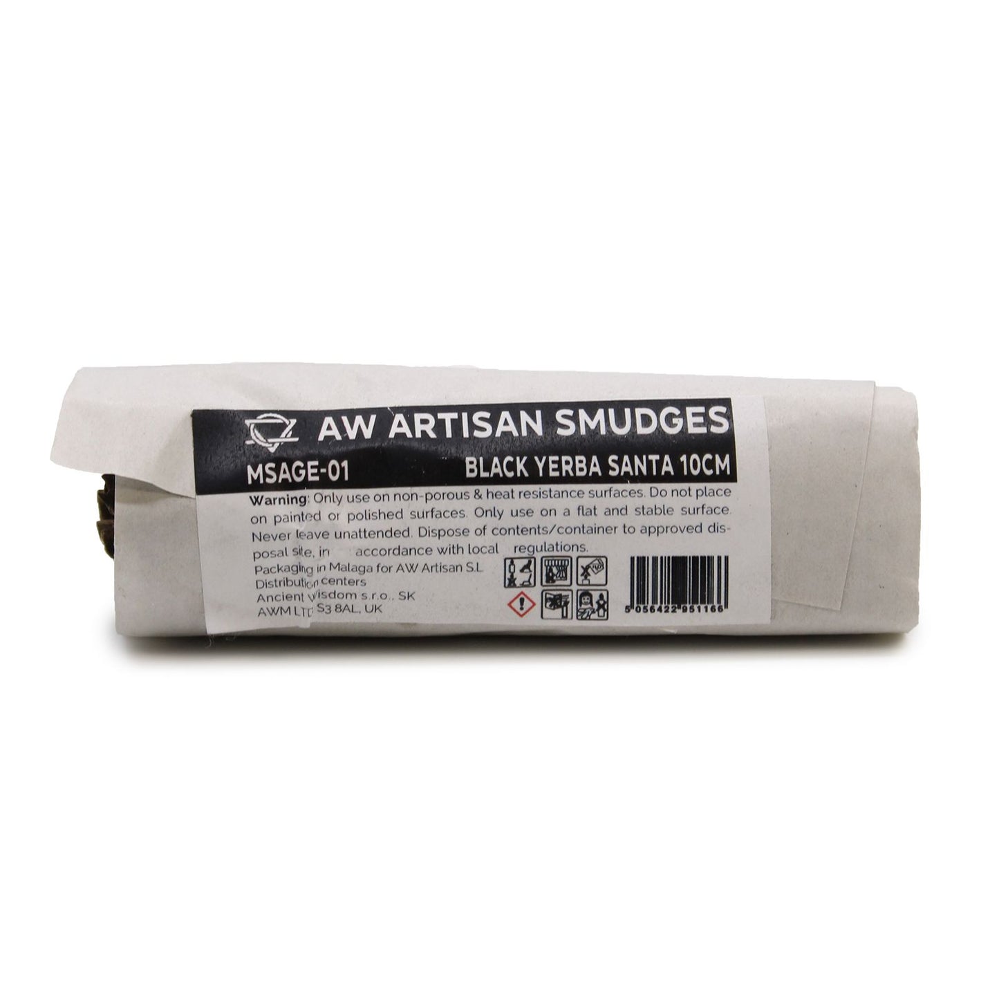 Roll of AW Artisan Smudges with Black Yerba Santa on a white background