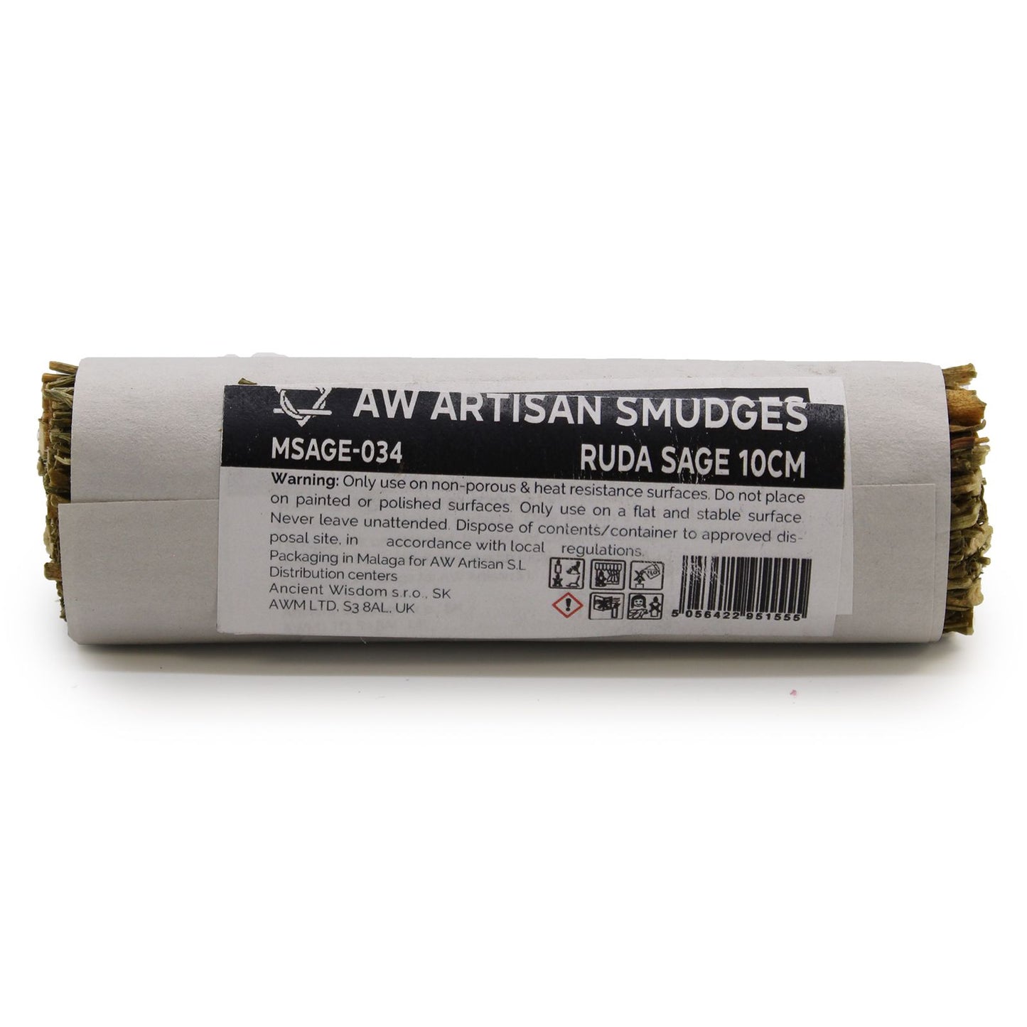 Roll of AW Artisan Smudges with Ruda Sage on a white background