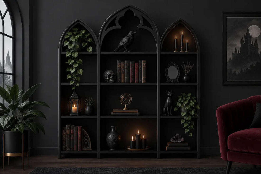 How to Style Gothic Shelves for a Dark Home
