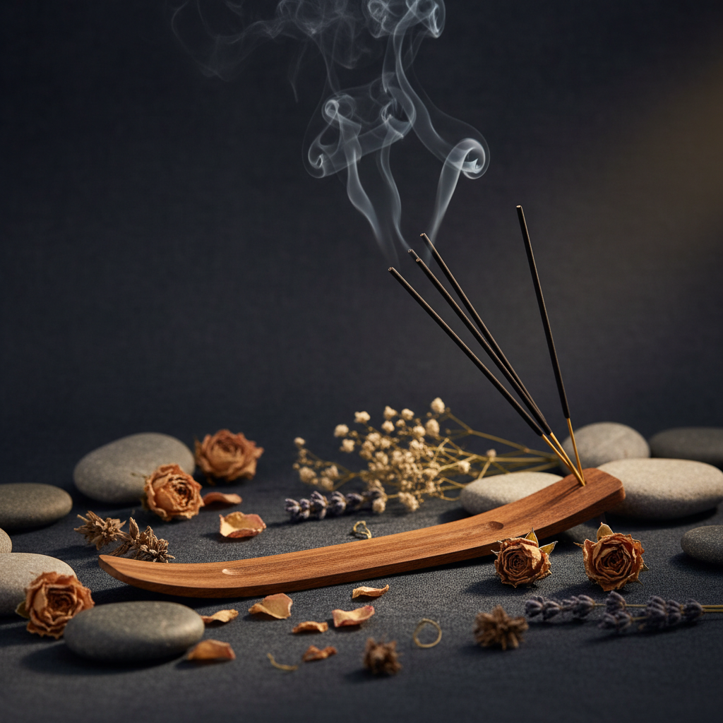 incense sticks and holder
