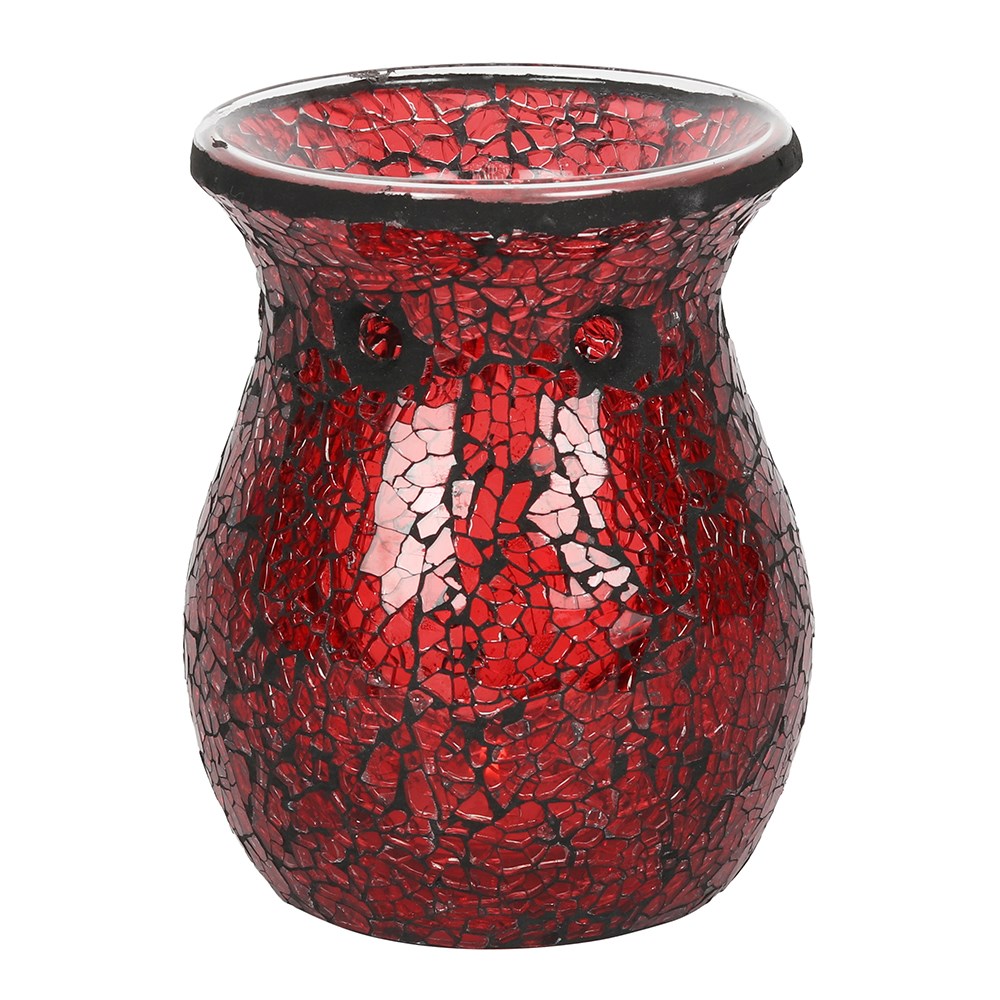 Red Crackle Glass Wax Burner