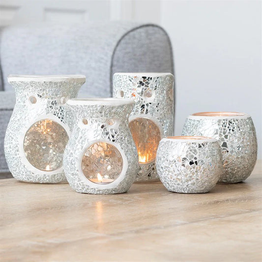 Silver Crackle Oil Burner