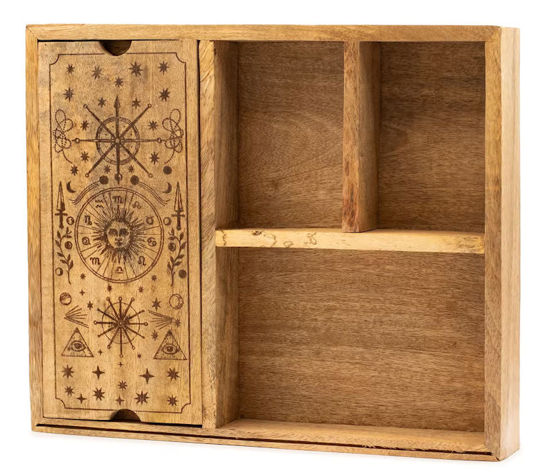 Celestial inspired wooden Tarot Box