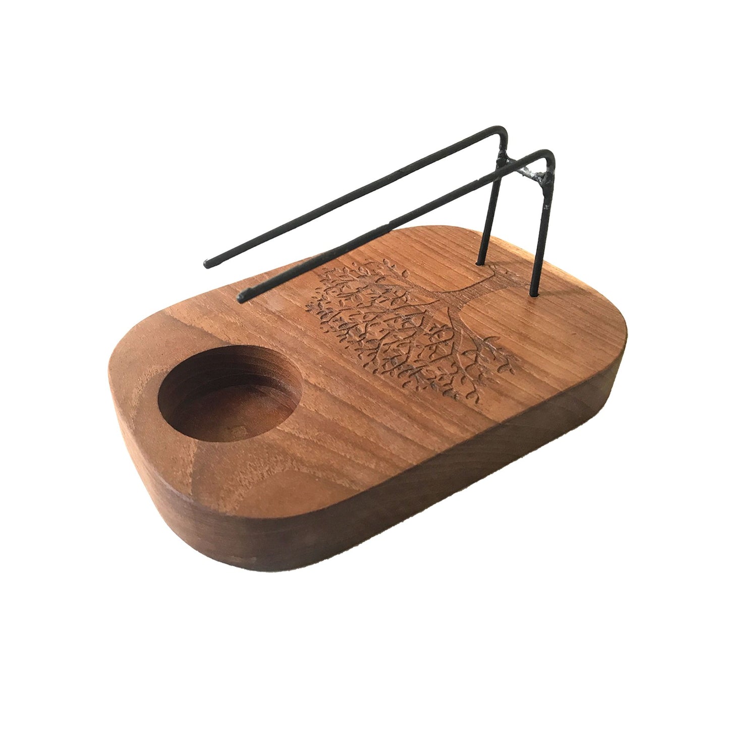 Beautifully handcrafted Teak Wood Palo Santo Heater featuring  the Tree of Life symbol. Made from sustainably sourced teak wood in Indonesia, adding a touch of harmony and spiritual elegance to any setting.