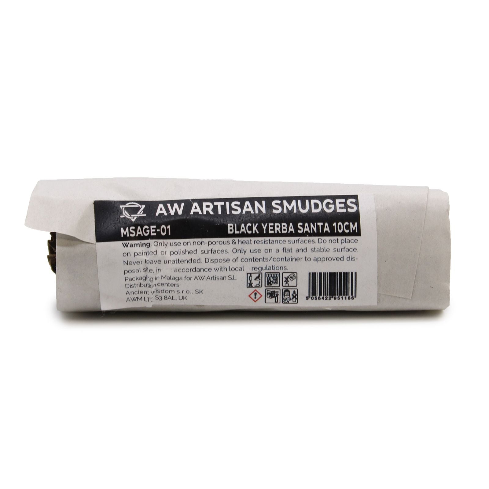 Roll of AW Artisan Smudges with Black Yerba Santa on a white background