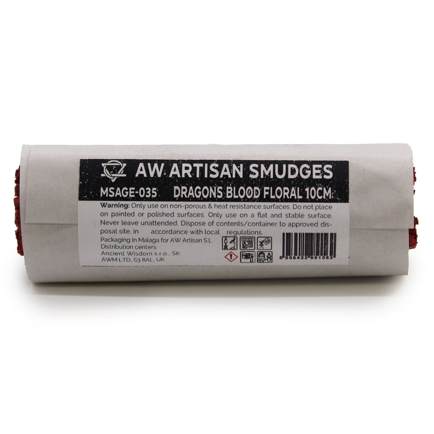 Roll of AW Artisan Smudges with Dragons Blood Floral on a white background